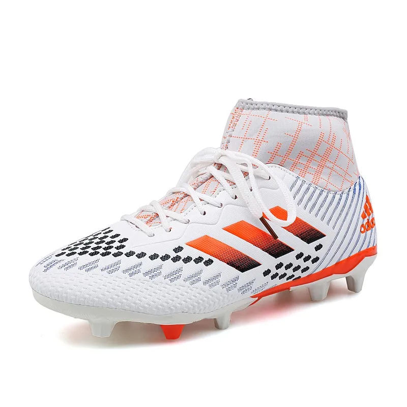 

New men's high-top football shoes, fashionable three-bar long spikes, professional training shoes, comprehensive training shoes