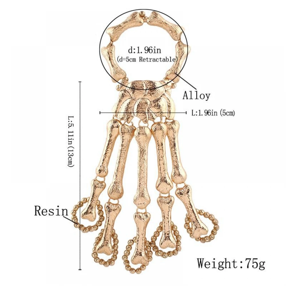 

Halloween Jewelry Bracelet European and American Punk Exaggerated Skeleton Finger Bone Joint Finger Bracelet Female Bracelet