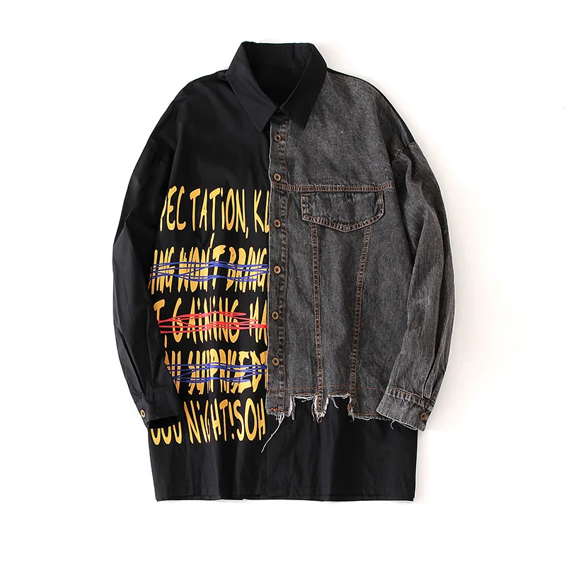 

Popular logo design feeling small denim shirt feminine new spring/summer 2021 casual loose shirt jacket Long sleeve T-shirt