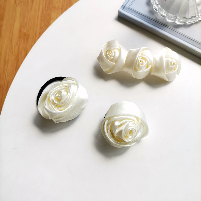 

Fashion White Flower Hair Clip Barrettes Hairpin Barrette Women Girls Trend White Flower Hair Bands Head Wearing