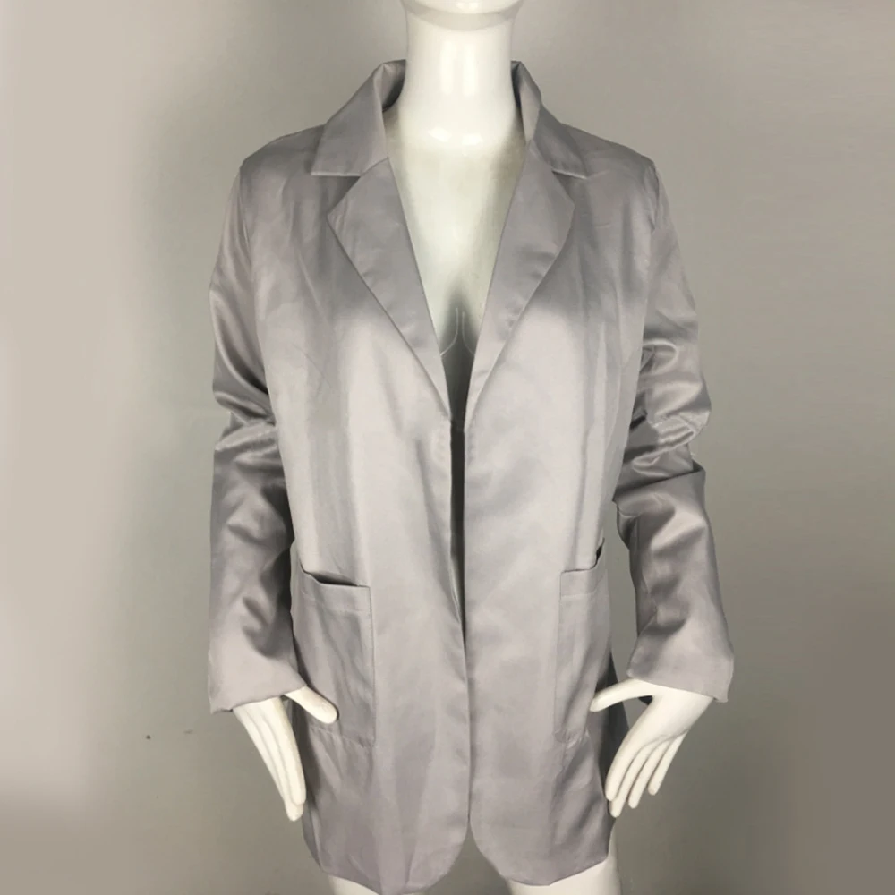 Wisalo, Женский S-5XL, тонкий, Повседневный, однотонный, Длинный блейзер с карманом, для работы, офиса, леди, весна, осень, костюм, длинный рукав, зубчатый Блейзер, пальто
