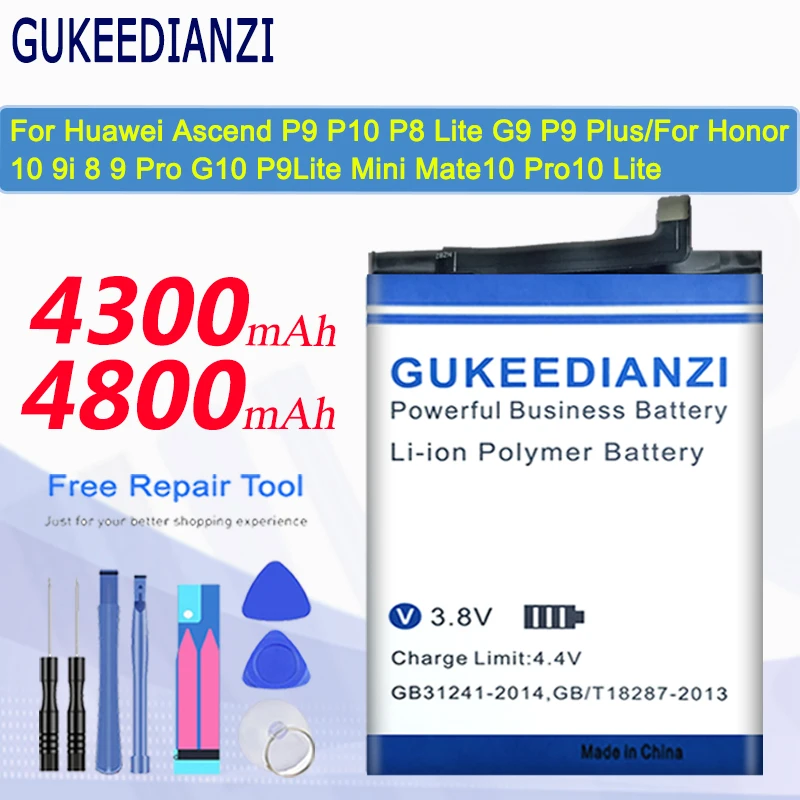 Аккумулятор HB356687ECW для Huawei Ascend P9 P10 P8 Lite G9 Plus/Honor 10 9i 8 9 Pro G10 P9Lite Mini Mate10 Pro10