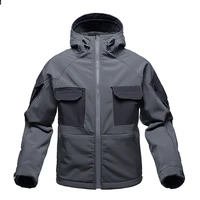 outdoor hooded soft shell waterproof and wear resistant mens autumn and winter warm jacket tactical jacket