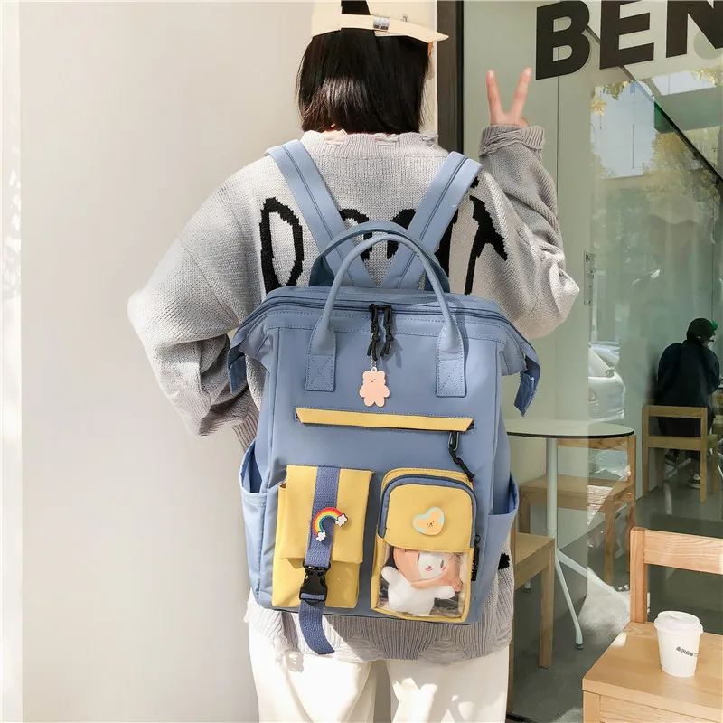 

Shoulder School Bag Korean Style High School College Student Backpack Leisure College Style Junior High School Student Backpack