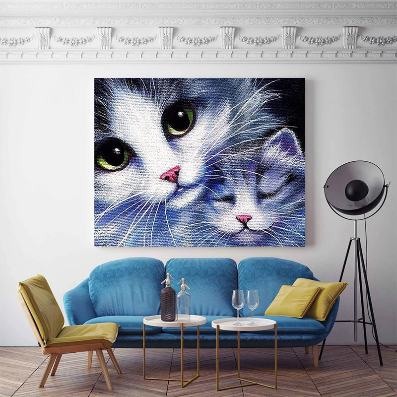 Рисование по номерам рисование милый котенок размер мама и ребенок пара кошка