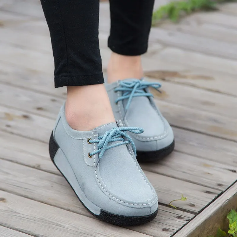 

Women Flat Platform Loafers Ladies Comfortable Genuine Leather Moccasins Shoes Woman Autumn Slip On Casual Women's Shoes XKD7103