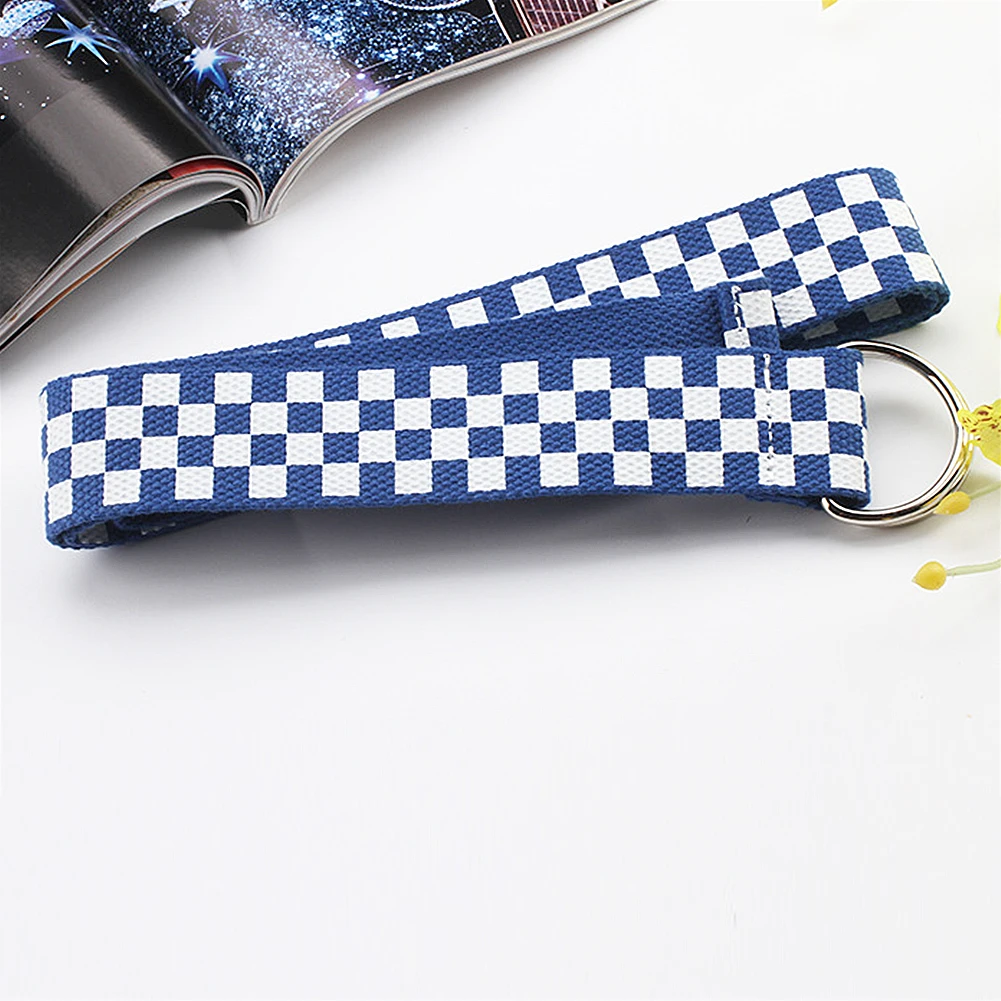 Blue 130cm 135 см женский пояс в клетку, брезентовый пояс, пояс в черно-белую клетку, пояс в клетку, черно-белую клетку - Цвет: Blue 130cm