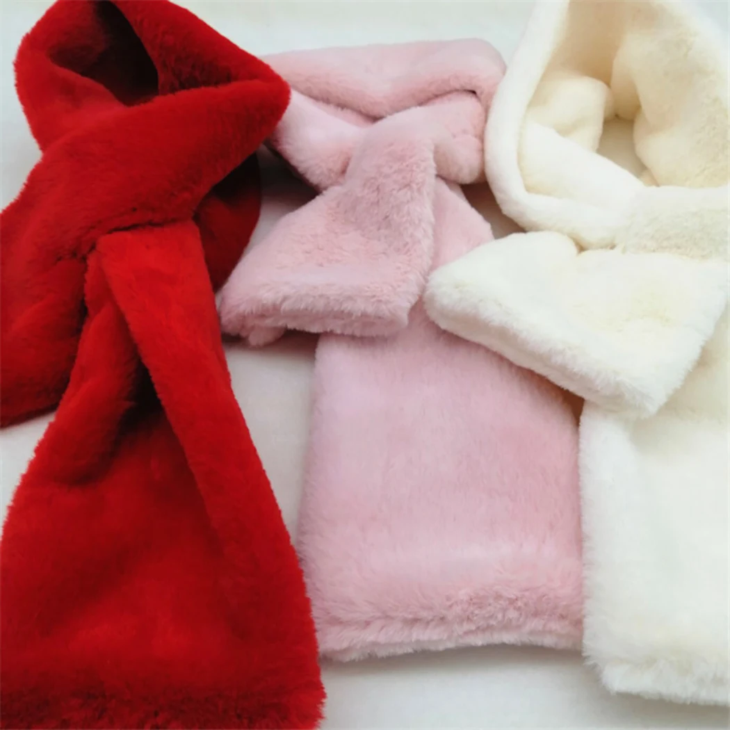 1 шт. женский шарф крест сплошной цвет искусственный мех воротник шею теплый |