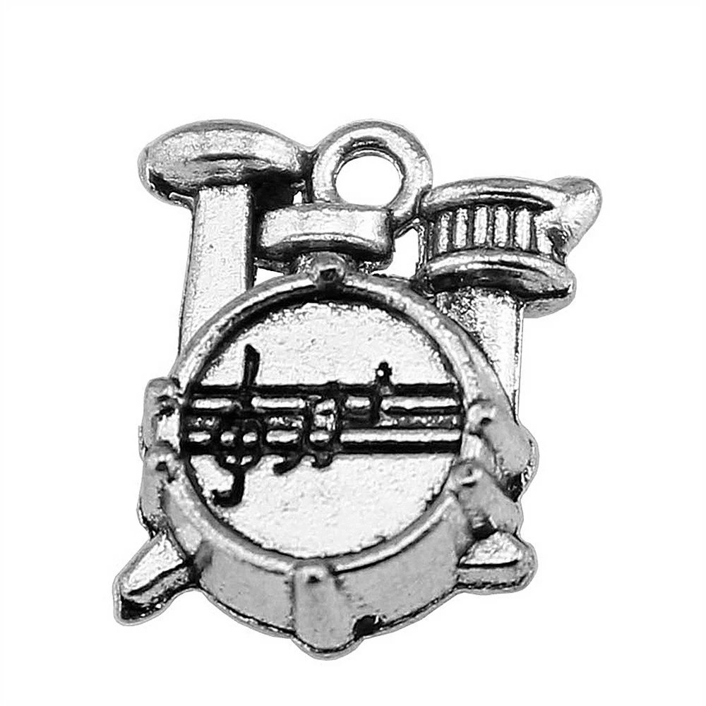 10 шт. музыкальные инструменты барабан кулон Подвески для изготовления ювелирных