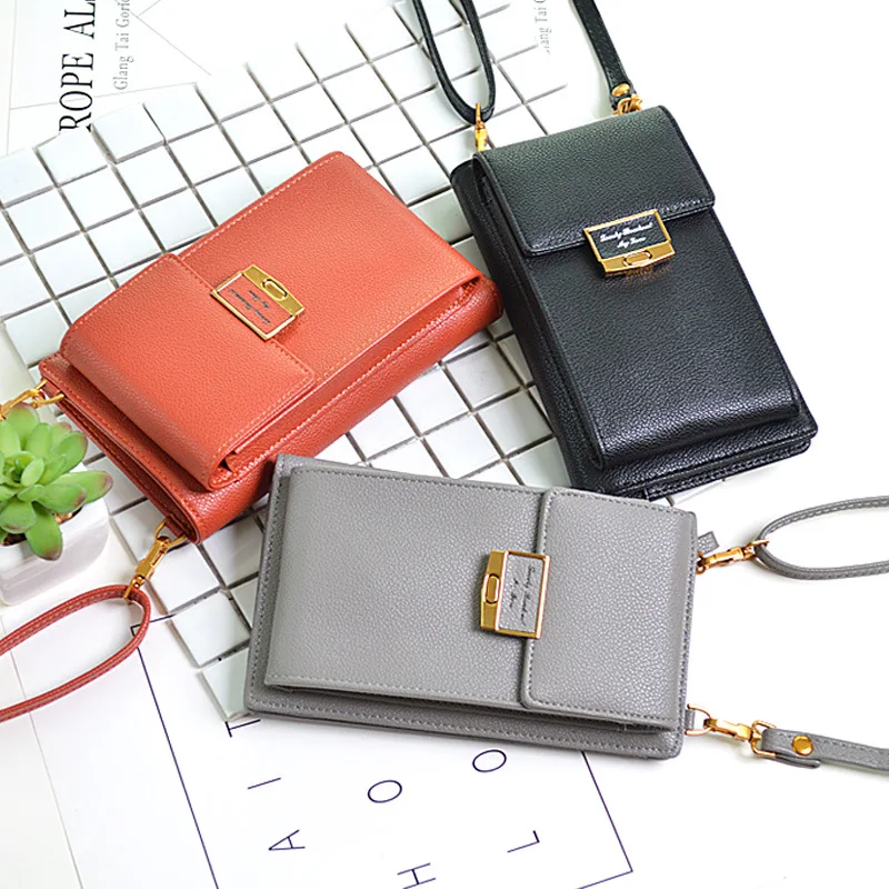 phone bag Mini Crossbody Shoulder Bag Women High Quality Cell Phone Pocket Ladies Purse Clutch Fashion Leather Hasp Handbags | Мобильные