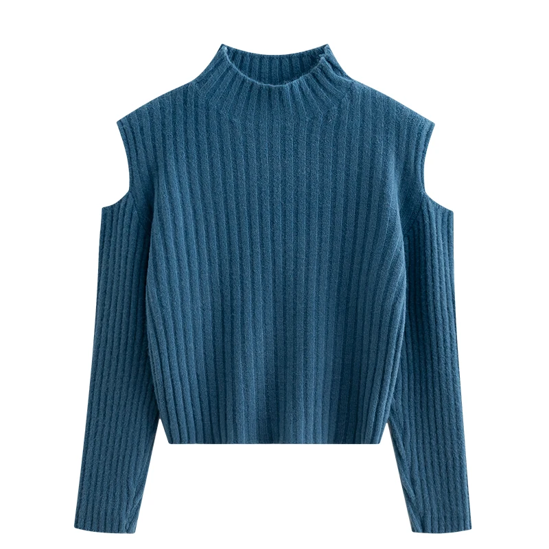 

Sexy Slash Neck Patchwork Knit Women Sweater 2020 Autumn winter Long Sleeve Pullovers Female Fashion off shoulder tops Sweater