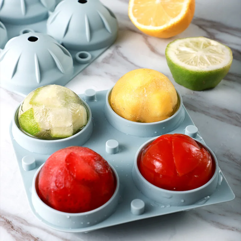 Шарик льда для виски 4 ячейки форма силиконовая в форме шара аксессуары домашней