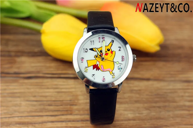Pokemon Pikachu Teens Stainless Steel Watch Student Watches Sports Cartoon Wristwatch Luminous Pointer Quartz Belt | Дом и сад