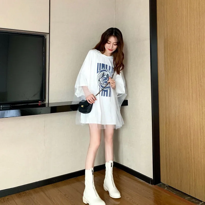 Ins Лидер продаж короткий рукав женские 2020 свободные повседневные сетчатые