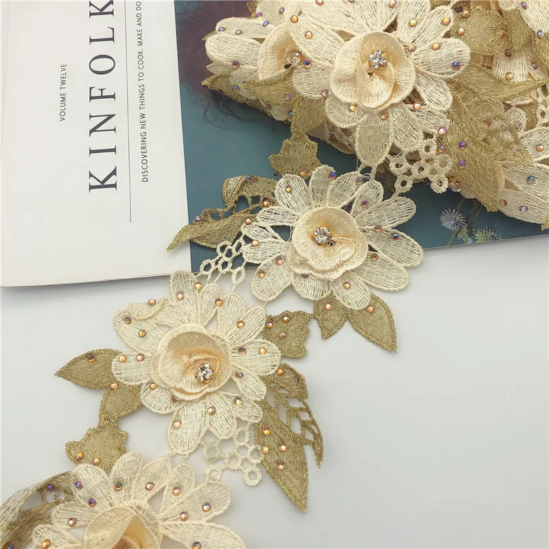 10 ярдов 3 цвета винтажные 3D вышитые цветочные кружева Нигерия сделай сам