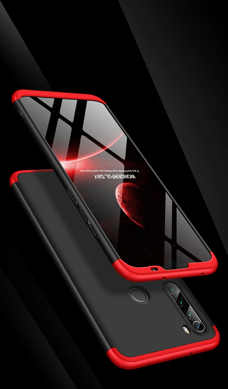 Жесткий чехол для Xiaomi Redmi Note 8T 3 в 1 матовый армированный гибридный защитный