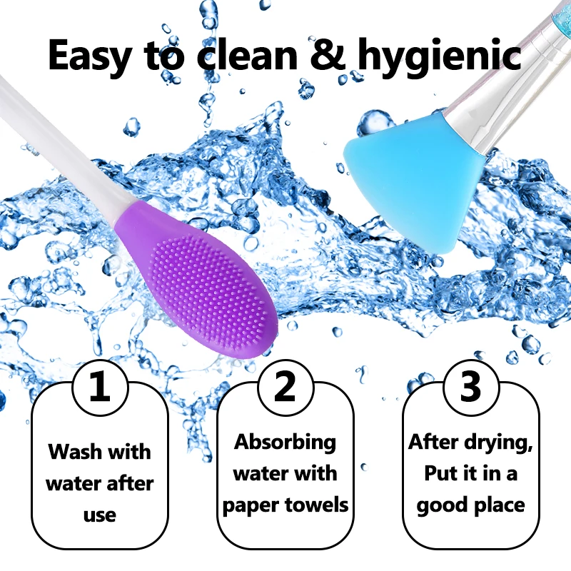 Набор силиконовых кистей для макияжа лица 4 мягких маски + 2 двухсторонних