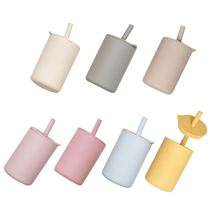 

Baby Training Straw Bottle Toddler Learning Drinking Silicone Sippy Cup Portable Drinkware
