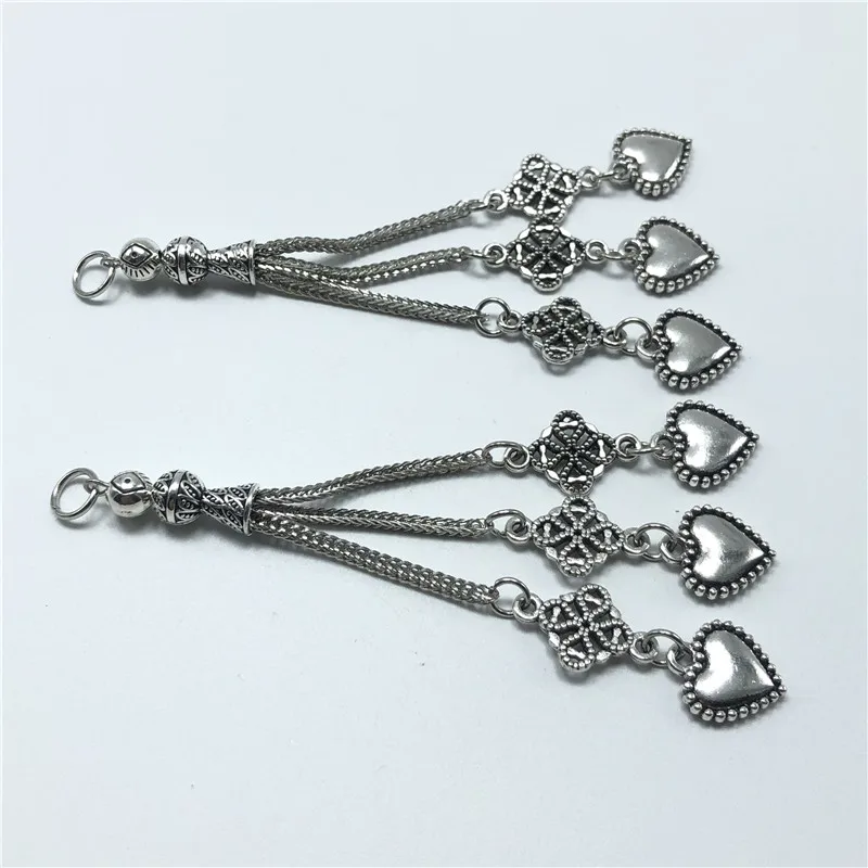 3 шт. кулон в форме сердца металлическая кисточка для изготовления ювелирных