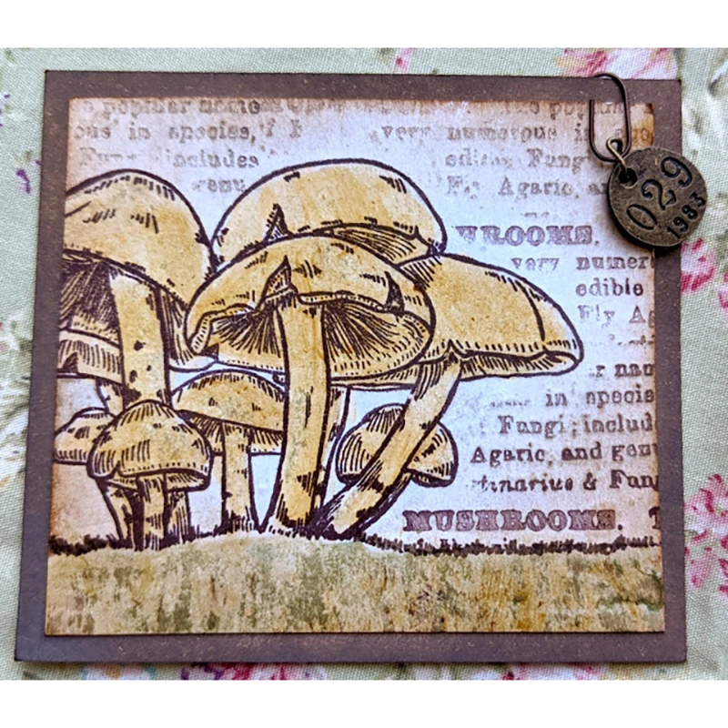 Новинка 2021 прозрачный штамп в стиле ретро с изображением растений и грибов для