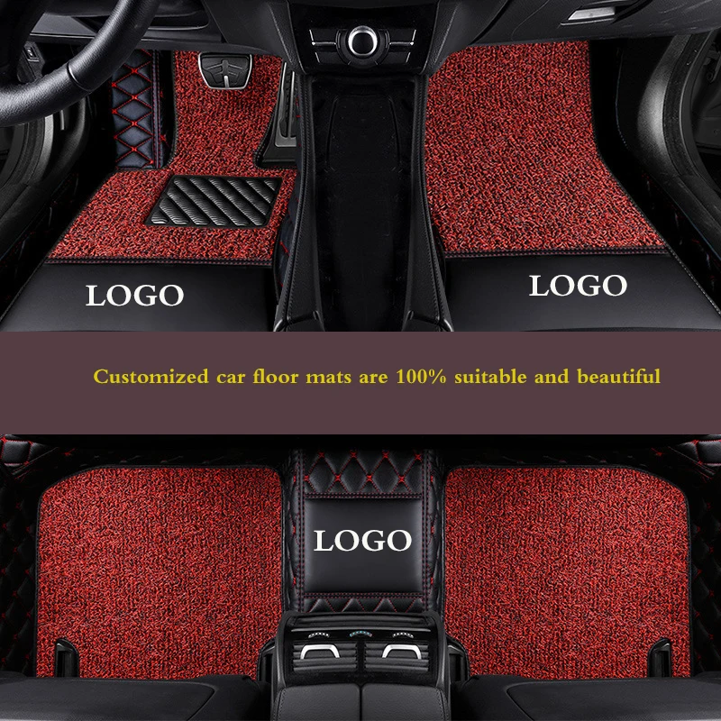

leather logo car floor mats for Dodge ram 1994-2014 2015 2016 2017-2020 Custom auto foot Pads automobile carpet cover