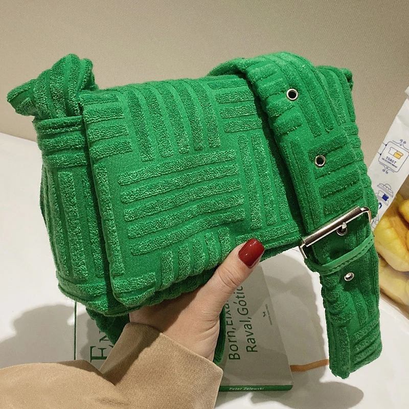 

Fabric Green Small Branded Trendy Luxury Designer Crossbody Bag for Women 2021 Hit Winer New Fashion Lady Handbags Shoulder Bags