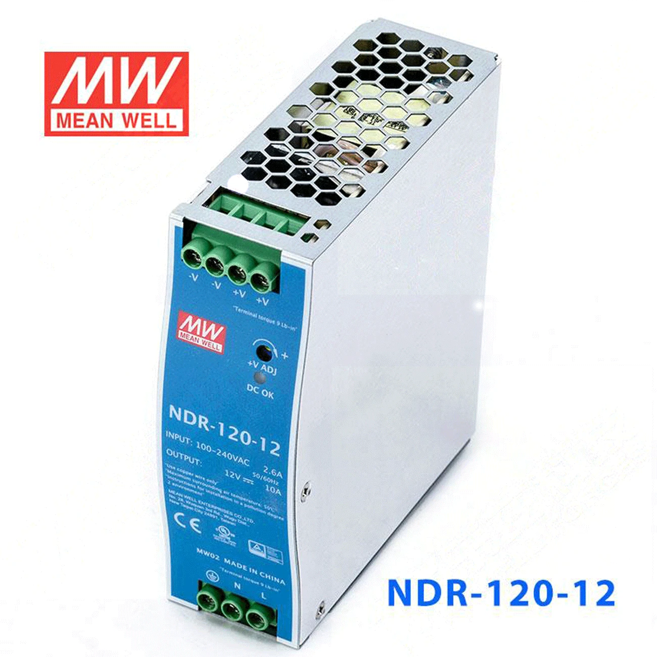 

nice MEAN WELL 2Pack NDR-120-12 12V 10A meanwell NDR-120 12V 120W Single Output Industrial DIN Rail Power Supply