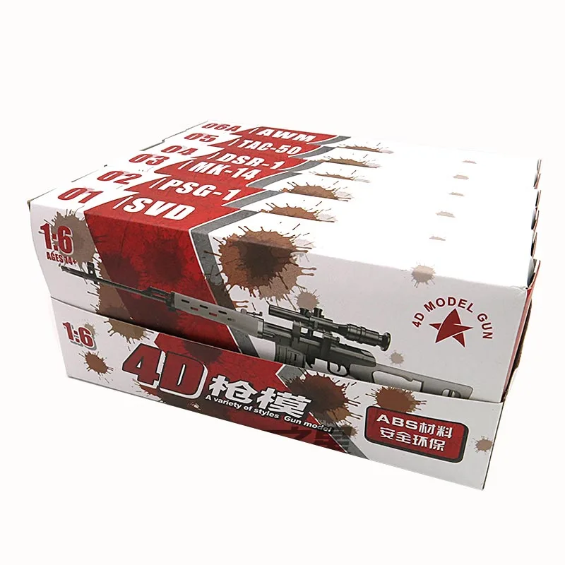 6 шт./компл. покрытием ружьё модель снайперская винтовка SVD PSG 1 MK14 DSR TAC 50 1:6 сборка