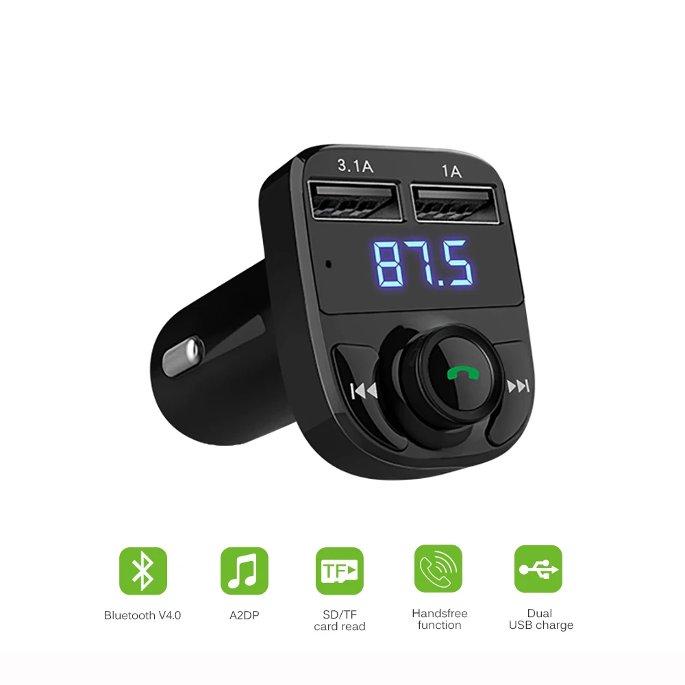 OULLX 5 в 4.1A двойной зарядное устройство USB Автомобильный MP3 аудио плеер Bluetooth