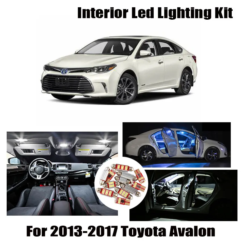 

11pcs White LED Interior Light Ceiling Bulbs Kit Fit For 2013 2014 2015 2016 2017 Toyota Avalon Map Dome Courtesy License Lamp