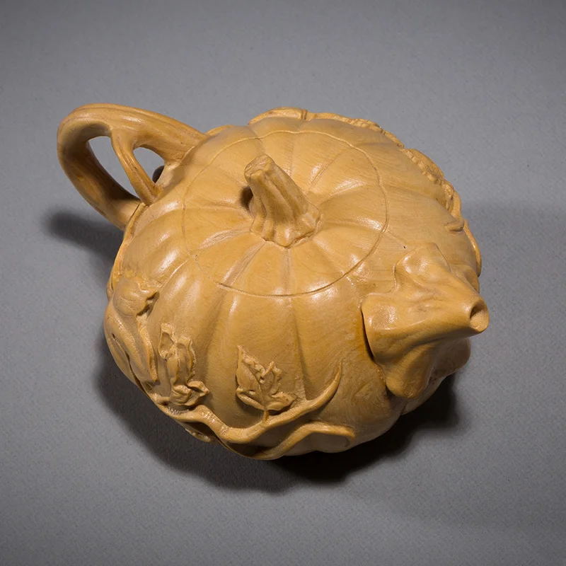 

Самшит 6 см 8 см Тыква заварочный чайник, скульптура удача коллекция растений статуя настольное украшение домашний декор