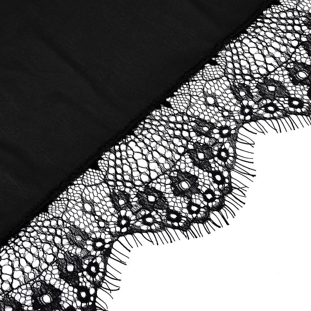 Женское сексуальное черное атласное кимоно халат кружевной банный нижнее белье