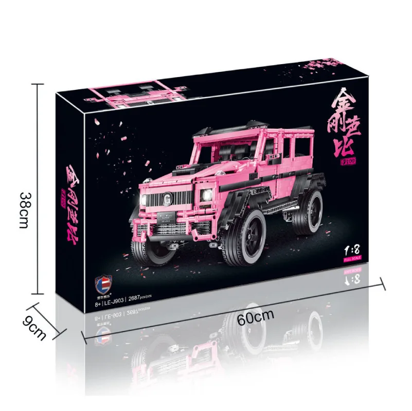 

IN STOCk 2687PCS LE J903 Techinic Car Series Pink SUV Jeeps G800 1:8 Building Blocks Bricks Model Toys for Birthday Gift