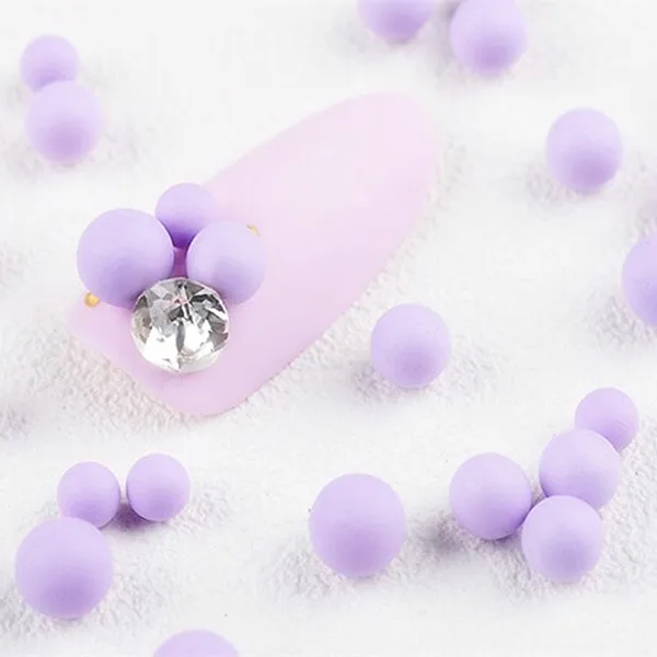 30pcs Colorful Seashell Pearl Nail Rhinestone Matte Bead Matte Resin Rubber Ball Multi-size 3D Manicure Nail Art Decoration - Цвет: 3