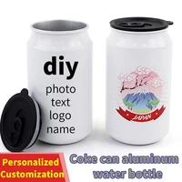 diy custom printed photo text logo name images cola can type metal aluminum water cup bottle personalized gifts push pull lid