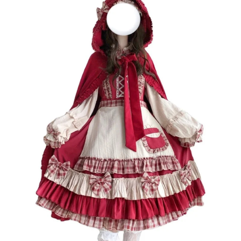 

Женская одежда, платье с длинным рукавом и капюшоном в стиле «лолита»