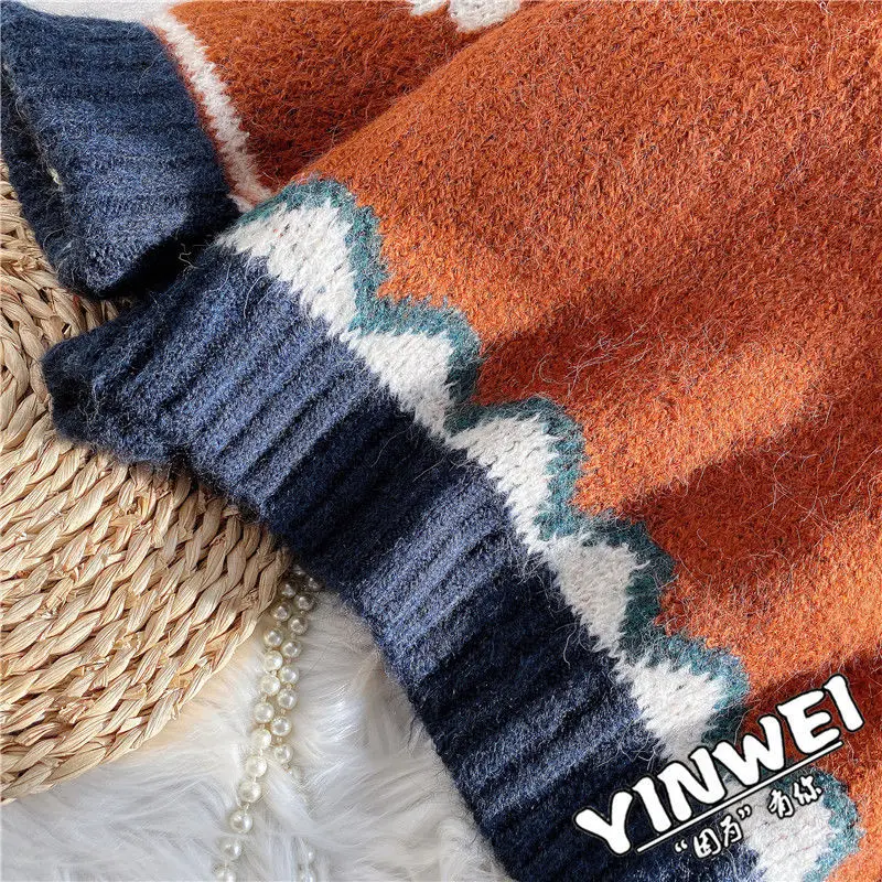 

Autumn Winter Women Loose Knitted Sweater Female Fashion Casual Oversized Full Sleeve Turtleneck Pullovers Soft Warm Jumper Tops