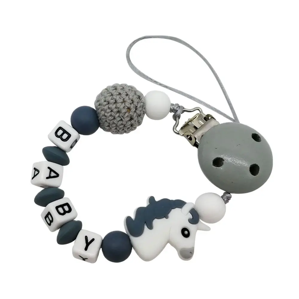 

Handmade Silicone Pacifier Chains Safe Teething Chain Baby Teether Cartoon Animal Eco-friendly Dummy Pacifier Clips Holder Chain
