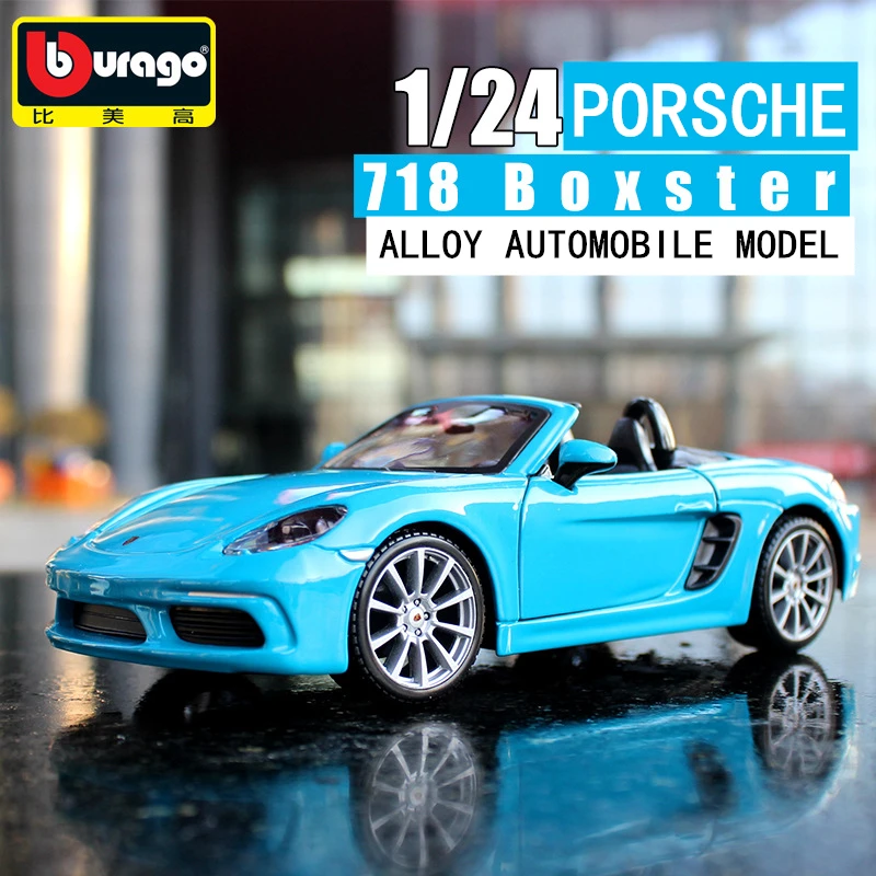 Porsche 718 Bburago 1:24 Porsche 718 BOXSTER имитация сплава Модель автомобиля ремесла украшение Коллекция игрушек инструменты подарок - Цвет: Porsche 718