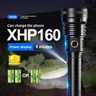 Многофункциональный мощный светодиодный фонарик XHP160 Zoom USB, перезаряжаемый сверхъяркий фонарь XHP110 xhp90, светильник 18650 26650, лампа