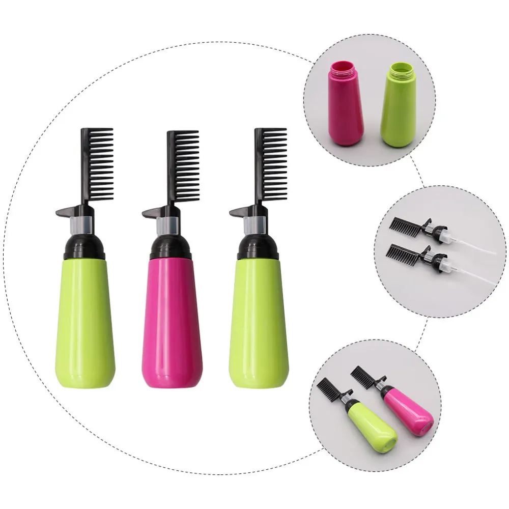

3pcs 150ml Empty Hair Dye Applicator Brush Bottle Hair Coloring Dispensing Comb