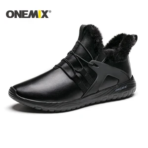 Мужские беговые кроссовки ONEMIX, зимние кожаные кроссовки, светоотражающие, 2020