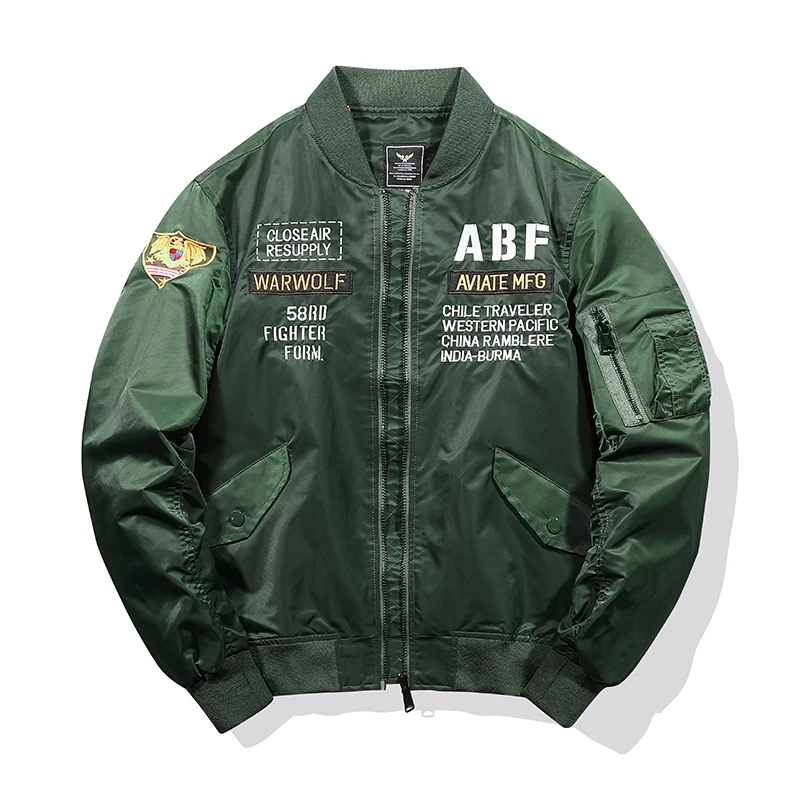 Куртка бомбер мужская свободного покроя мотоциклетная ветровка в стиле милитари