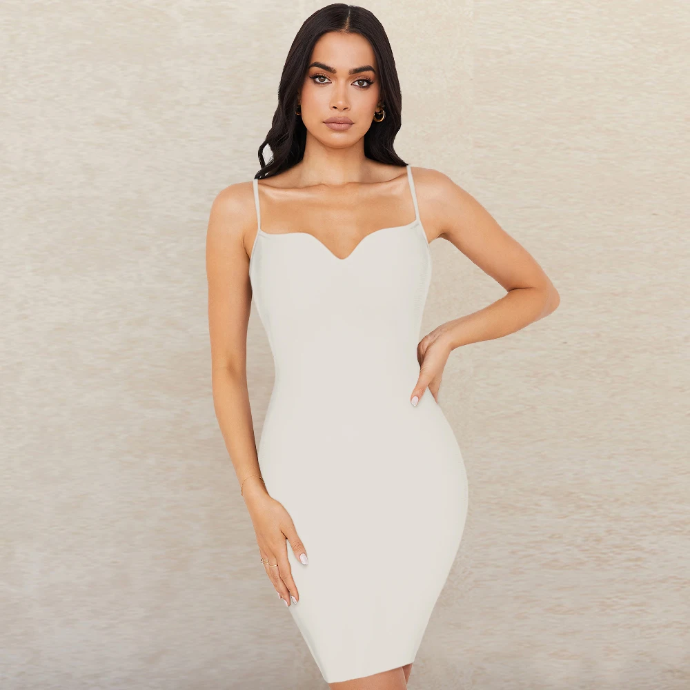 Женское Бандажное платье с оленем Белое Облегающее Платье для клуба