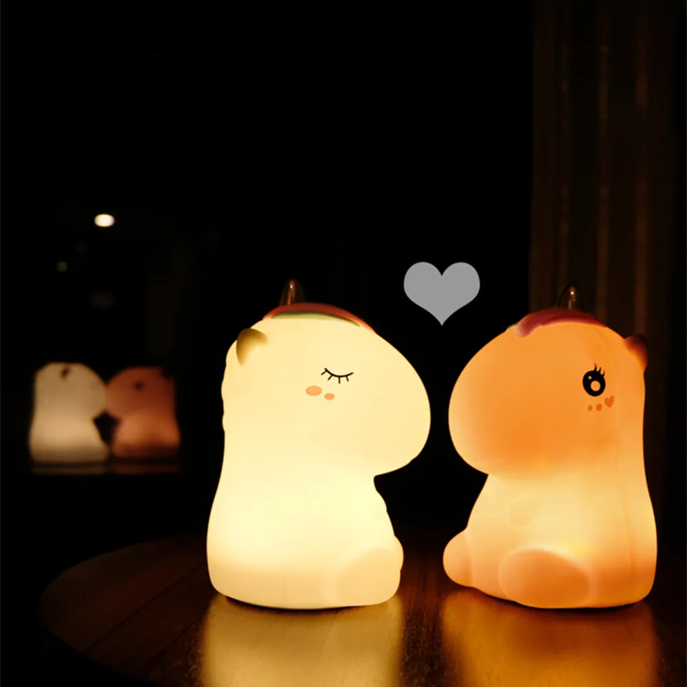 СВЕТОДИОДНЫЙ ночник в виде единорога с сенсорным датчиком мультяшный