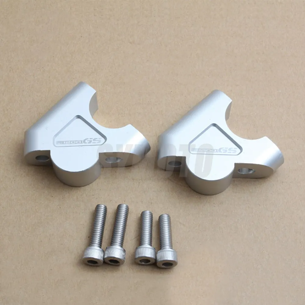 2 шт. 32 мм Серебряный CNC обработанный руль стояк зажим удлинитель адаптер с