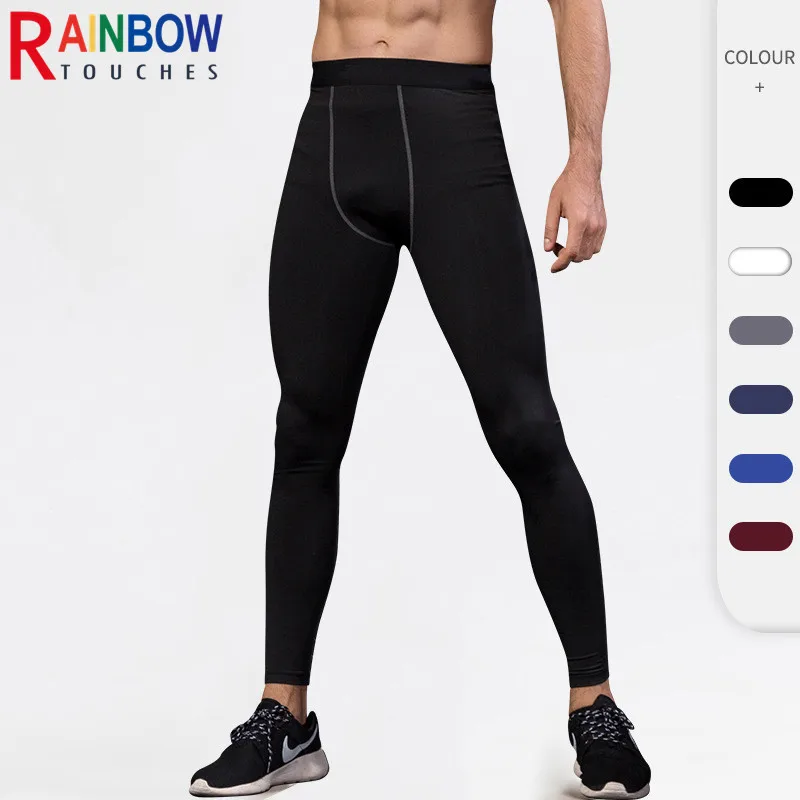 

Спортивные облегающие тренировочные брюки Rainbowtouches, мужские зимние плюшевые брюки для фитнеса, впитывающие пот, быстросохнущие брюки высше...