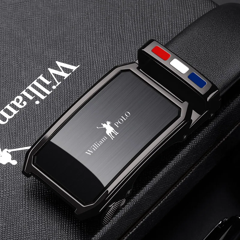 Мужской ремень из воловьей кожи WILLIAMPOLO модная Автоматическая пряжка высокое