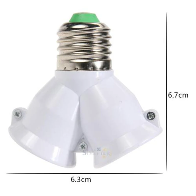 

E27 To 2 E27 Lamp Socket Splitter Adapter Light Bulb Base Holder High Quality