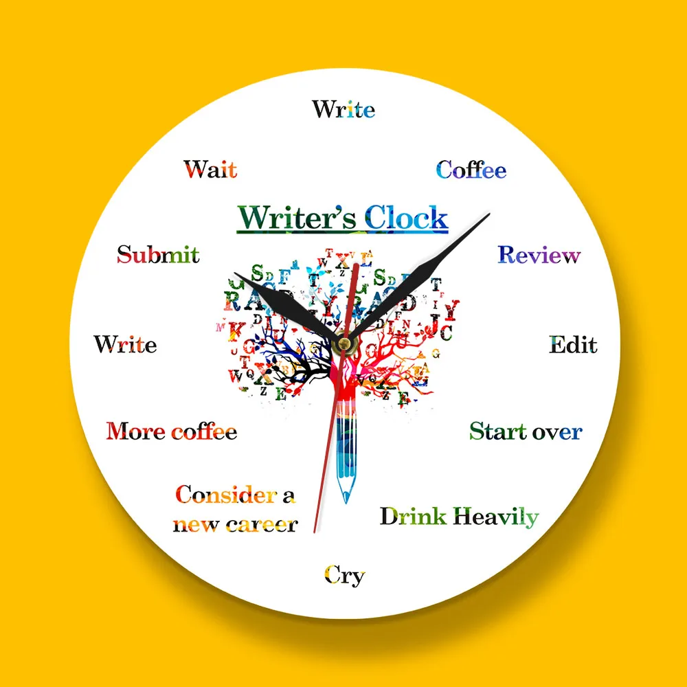 Забавные настенные часы Time to Write современные для художественных надписей